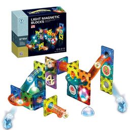 PLUSPOINT Magnetic Tiles 3D Building Blocks Marble Run Set Multicolor - 49 Pieces image 4