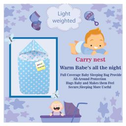 Kwitchy Baby Bedding Set Luxury Cushioned Mattress with Mosquito Net & Sleeping Bag Combo  -Blue image 4