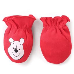 Babyhug Disney Cap Mitten & Booties With Winnie the Pooh Graphics - Red image 5