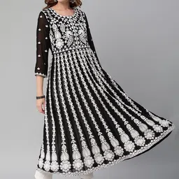 Anni Designer Women Embroidered Chikankari Anarkali Kurta-23