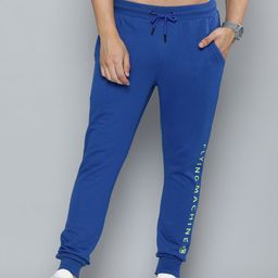 Flying Machine Men Blue Printed Slim Fit Mid-Rise Regular Joggers-image-99