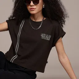 The Roadster Life Co. Typography Printed Extended Sleeves Boxy T-shirt-image-21