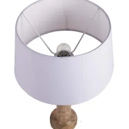Homesake Natural Mabel Rustic Table Lamp with White Drum Shade (Bulb Included) - Set of 1 image 4