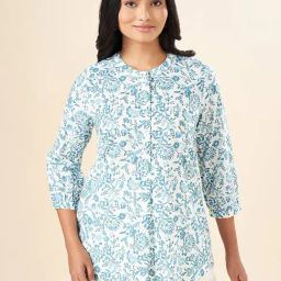 Akkriti by Pantaloons White Floral Print Tunic-image-96