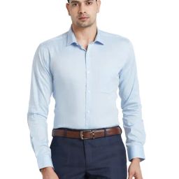 Park Avenue Blue Slim Fit Shirt-image-57