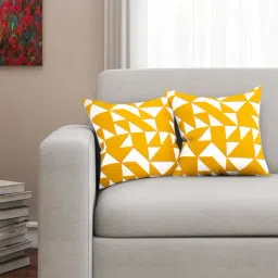 SEJ by Nisha Gupta Yellow & White Cushion Covers - Set of 2-picture-14