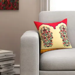 SEJ by Nisha Gupta Beige & Red Cushion Covers - Set of 1-20