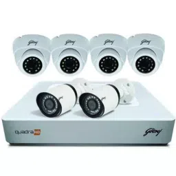 Godrej SeeThru 8 Channel 1080P Full HD White CCTV Camera Kit, SK-6CH1080P4D2B-18