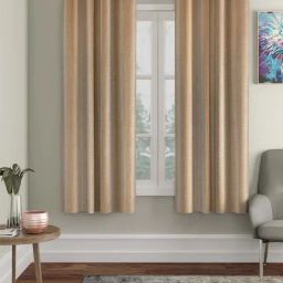 Hosta Homes Beige Polyester 6 ft Blackout Window Curtain - Set of 2-14