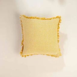Freedom Tree Soft Ochre Pure Cotton Cushion Cover - 16 x 16 Inches-image-69