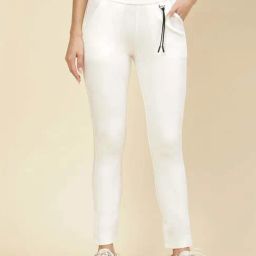 Monte Carlo White Mid Rise Track Pants-image-52