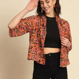 Trend Arrest Orange Printed Shrug-41