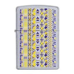Zippo Blue Geoetric Brass Pocket Lighter-image-56