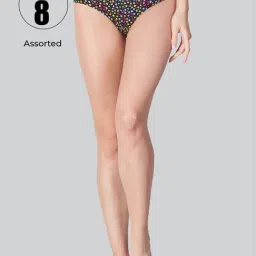 Lyra Assorted Color Cotton Printed Hipster Panties - Pack Of 8-image-70