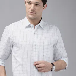 Arrow Manhattan Slim Fit Checked Pure Cotton Formal Shirt-picture-26