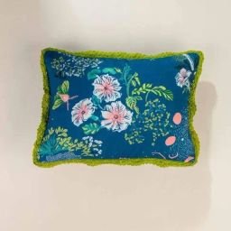 Freedom Tree Moonlit Blue Cotton Herringbone Cushion Cover - 14 x 20 Inches-image-54