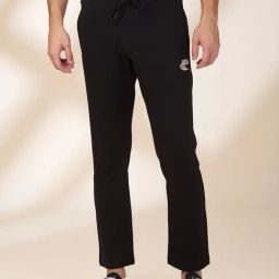 Being Human Black Cotton Slim Fit Solid Trackpants-image-78