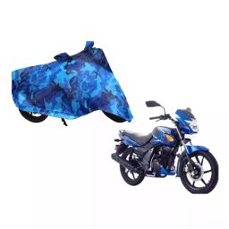 Auto Pearl Waterproof Two Wheeler Cover For TVS Flame SR125 (Blue)-image-7