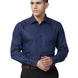 Raymond Blue Cotton Classic Fit Printed Shirts-image-77