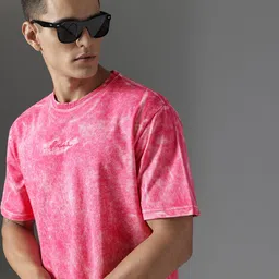 FCUK Men Tie & Dye Dyed Oversized Pure Cotton T-shirt-image-36