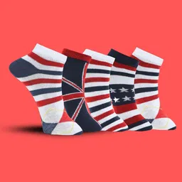 MJE Men Pack Of 5 Patterned Ankle Length Socks-image-63