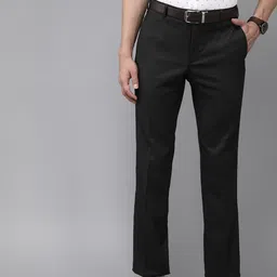 Park Avenue Men Black Smart Fit Low-Rise Formal Trousers-image-66