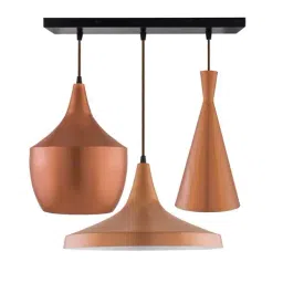 Homesake 3-Lights Linear Cluster Brown Metal Modern Tri-Nordic Pendant Light - Set of 1-10