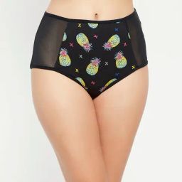 Clovia Black Printed Hipster Panty-image-37