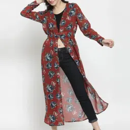 Sera Rust Printed Longline Shrug-38
