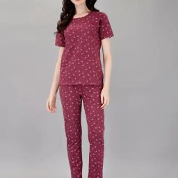 Smarty Pants Maroon Printed T-Shirt With Pyjamas-image-46