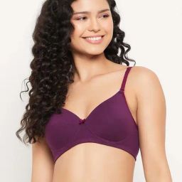 Clovia Purple Cotton T-Shirt Bra-21