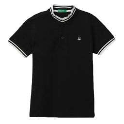 United Colors of Benetton Kids Black Cotton Polo T-Shirt-image-91