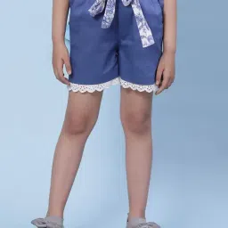 BIBA Girls Blue Solid Shorts-image-78