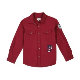 Pepe Jeans Kids Red Cotton Regular Fit Full Sleeves Shirt-image-26