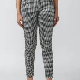 Van Heusen Grey Cotton Chequered Trousers-image-75