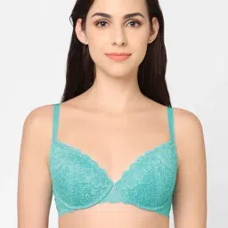 Wacoal Sky Blue Lace Full Coverage Push-Up Bra-16