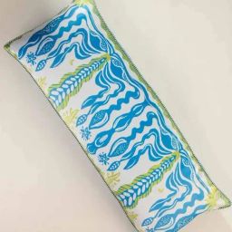 Freedom Tree Aqua Blue Polyester Cushion Cover - 14 x 36 Inches-image-88