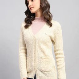 Monte Carlo Beige Self Design Cardigan-picture-12