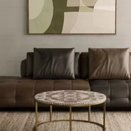 Casagold Kingsley Vegan Shell Inlay Coffee Table With Stand - Brown image 3