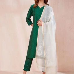 Fabindia White Embroidered Dupatta-picture-19