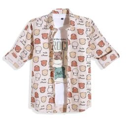 Cavio Boys Brown Cotton Printed Shirt-image-93