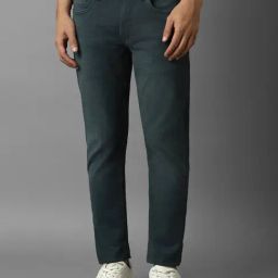 Louis Philippe Jeans Steel Green Regular Fit Jeans-picture-14