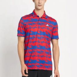 Adidas Red Regular Fit Printed Sports Polo-picture-12