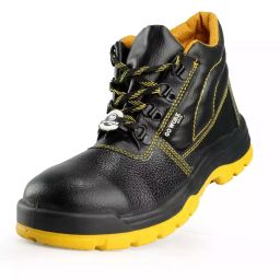 Go Work Gear Steel Toe Safety Shoes High Ankle Leather Size UK 12 Black and Yellow, REIPL-ANKLE-BLK-YLW-12-image-2