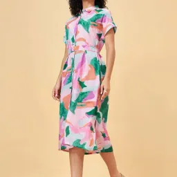 YU by Pantaloons Pink Printed Shirt Dress-image-27