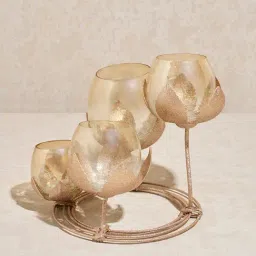 Westside Home Gold Lotus Design Tealight Holder on Stand-image-96