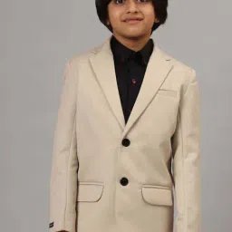 TAHVO Boys Beige Cotton Solid Full Sleeves Blazer-image-18