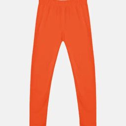 Kiddopanti Kids Orange Solid Leggings-image-20