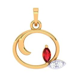P.C. Chandra Jewellers 14k Yellow Gold Stone Studded Modern Designer Pendant-image-12