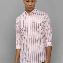 Allen Solly Pink Cotton Slim Fit Striped Shirt-picture-49